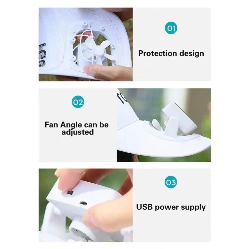 Solar Charging Fan Sunhat USB Charging Detachable Fan Cap Casual Fan Baseball Hat  Outdoor