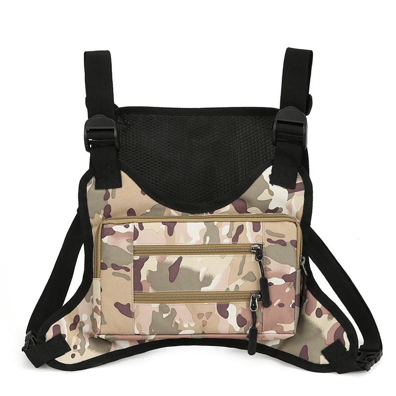 

New Multi-purpose Tactical Chest Bag Outdoor Men s Riding Vest Bag Digital Camouflage Sports Chest bag 39*3*25cm