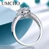 Umcho Bagues rectangulaires en argent Sterling 925 véritable pour femmes, cadeau d'anniversaire