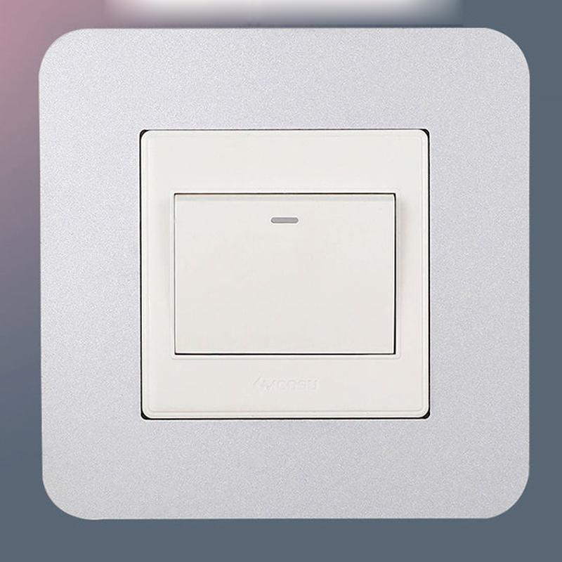 3PCS Light Switch Cover Plates Silver,Light Switch Surround, Acrylic Single Light Switch Covers, Switch Sticker Cover for Home Decoration