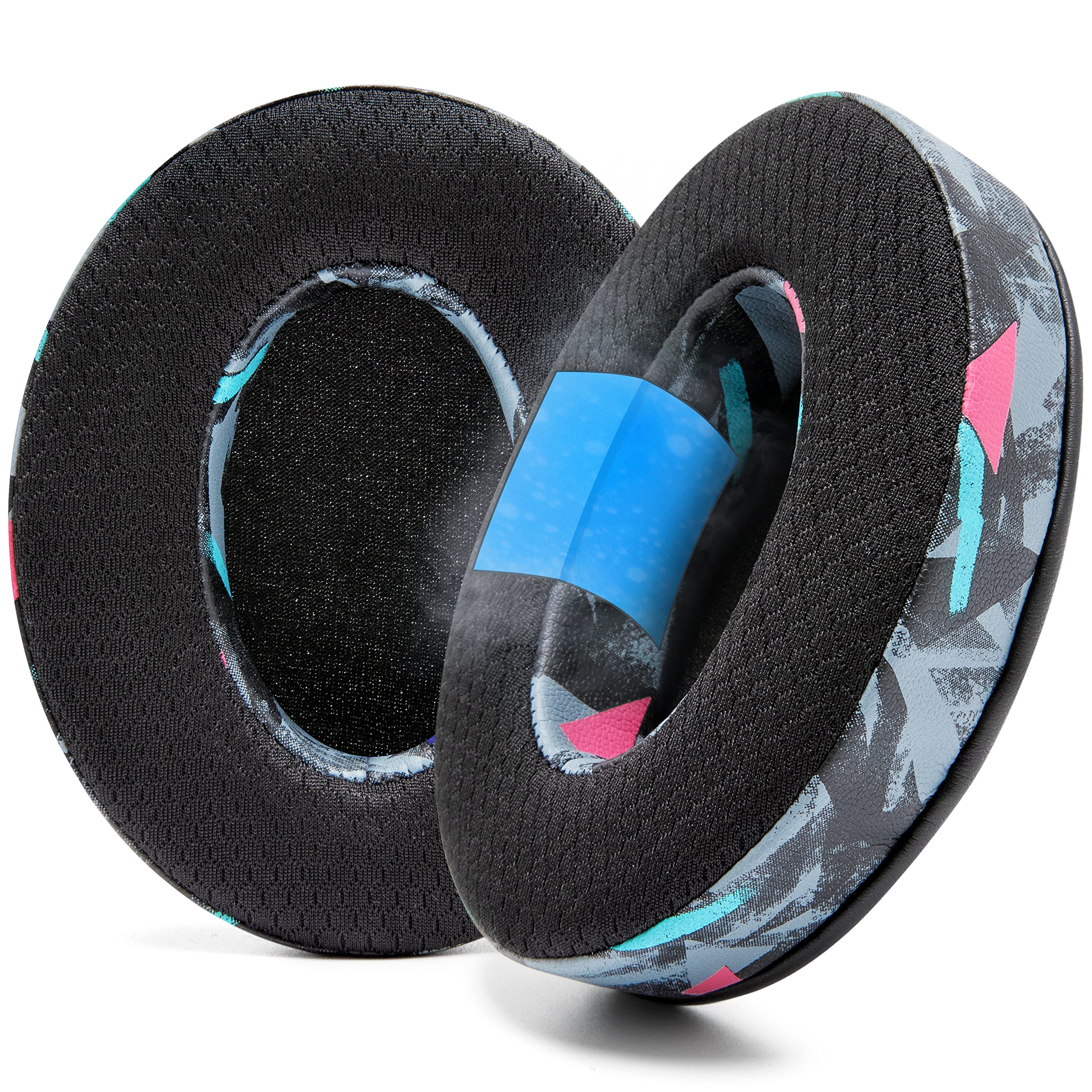 

WC Freeze Hybrid Fabric Cooling Gel Replacement Ear Pads Compatible with HyperX Steelseries ATH Turtle Beach Stealth and More Stay Comfortable and