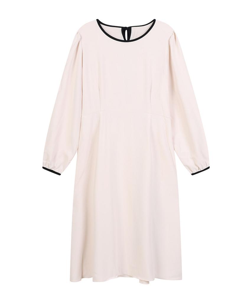 VANAKE Round Neck Contrast Line Dress_Vb34Opq312Z