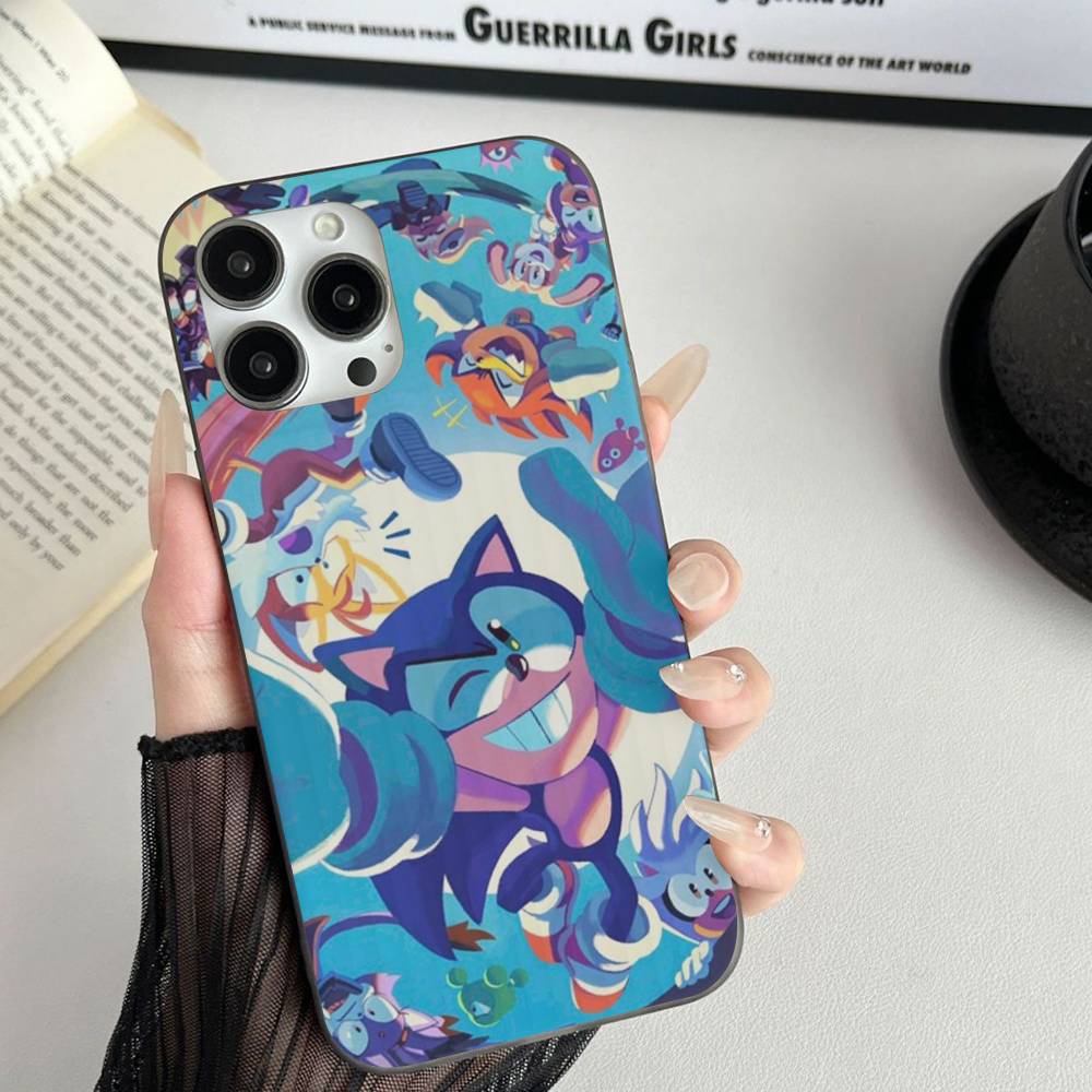 Game S-Sonic Movie Anime For IPhone 15 16 17 14 13 12 11 Pro Max 16E 16 Plus 17 Air Corrugated Shockproof Phone Cover