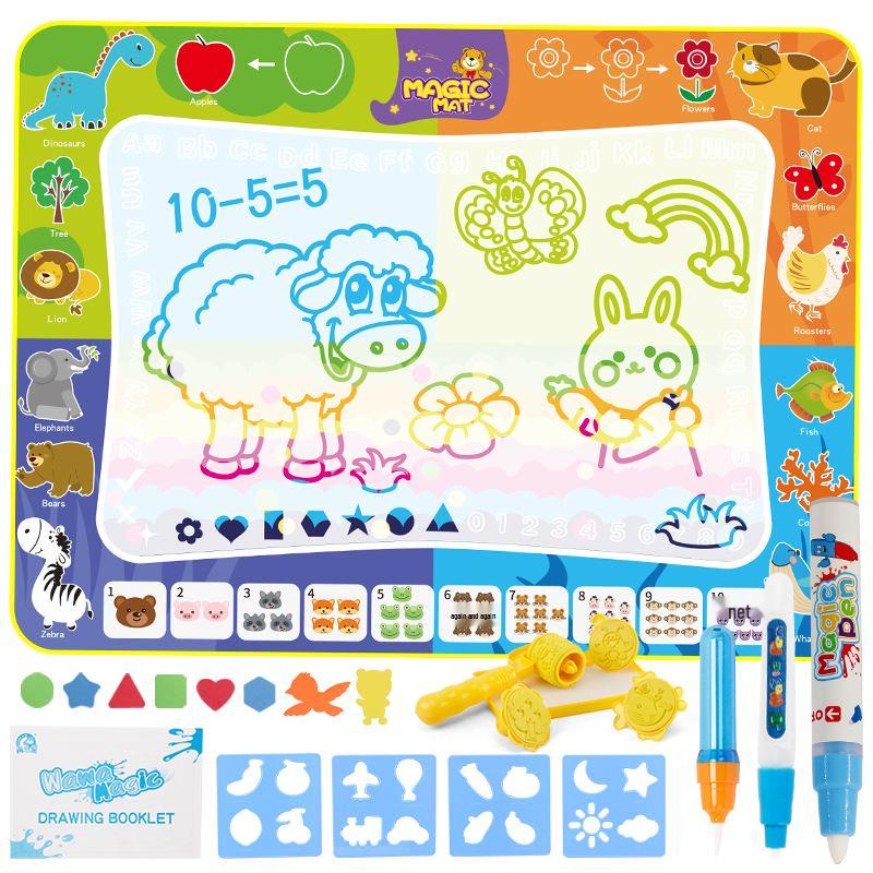 Children's Magic Water Canvas Doodle Mat - Large 120x90cm Educational Drawing Toy