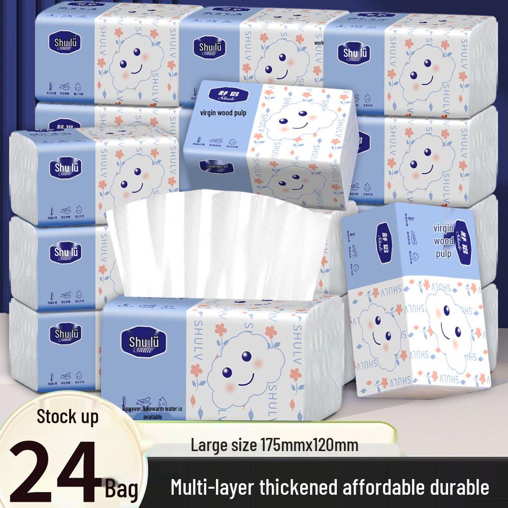 Value Pack Thickened Napkins & Virgin Wood Facial Tissues, Toilet Paper Box