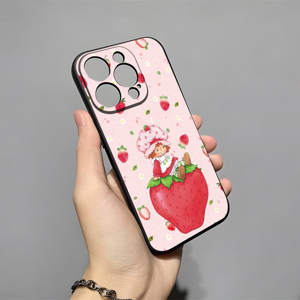 Cartoon S-Strawberry Shortcake Phone Case For IPhone 17 Pro Max 16 15 14 Pro Max 13 11 X Xs Xr 8 7Plus Silicone Cover