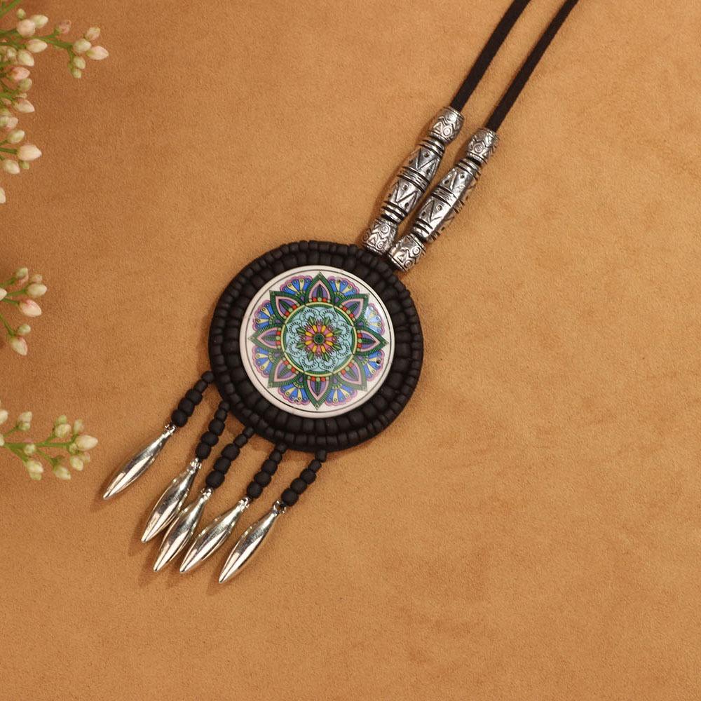 Bohemian Ethnic Retro Necklace, Sweater Chain, Tassel Pendant, European and American Bright and Fashionable Accessories