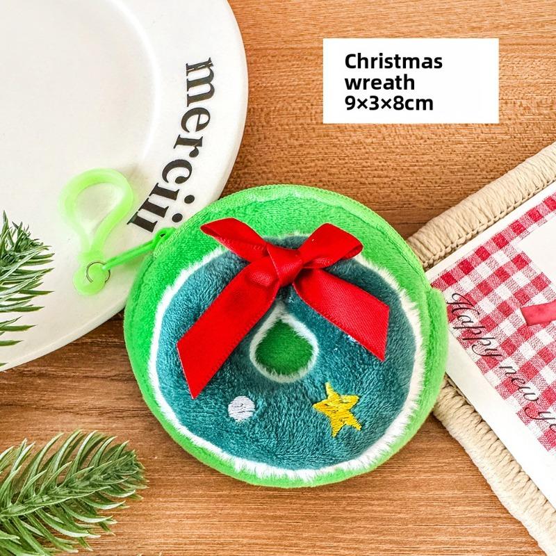 Roztomilá vánoční peněženka na mince, Kreativní plyšový přívěsek na hračku, Dětský vánoční přívěsek na sáček se sladkostmi, Malý dárek