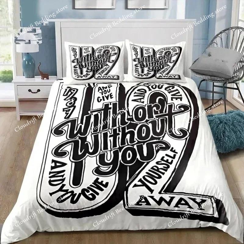 Rock U2 Band Bedding Set Quilt Cover Pillowcase Comforter king Queen Size Boys Adult Duvet Cover Bed Set