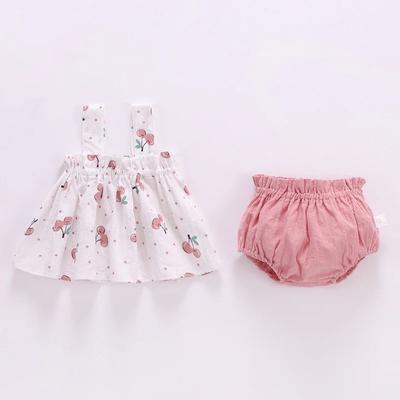 Summer Thin Newborn Baby Clothes For Girls Set Print Mini Dress And PP Shorts 2Pcs Set Infant Baby Clothing Outfit 2025