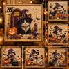 Handmade Holiday Decor Halloween Cat Faux Pearl Painting Art Kit, Spooky 3D Beads Kit Crafts, Cute Witch Gem Wall for Adults, Craft Lovers Relaxing