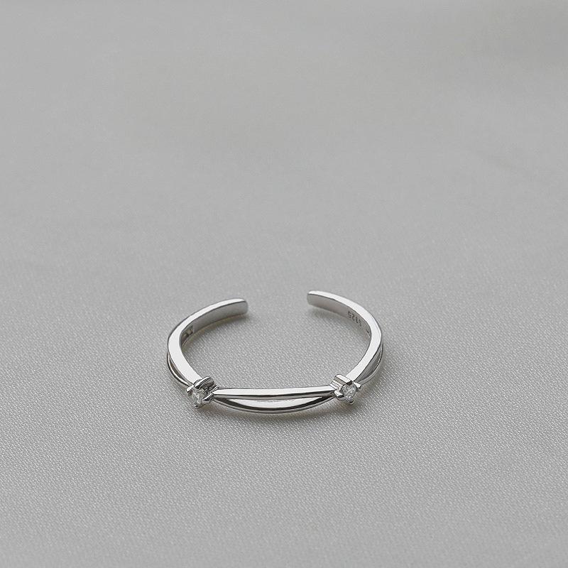 925 Silver-Plated Laughing Open-Mouth Ring, Women's Simple Niche Design, Fashionable and Luxurious Cold Style Index Finger Ring