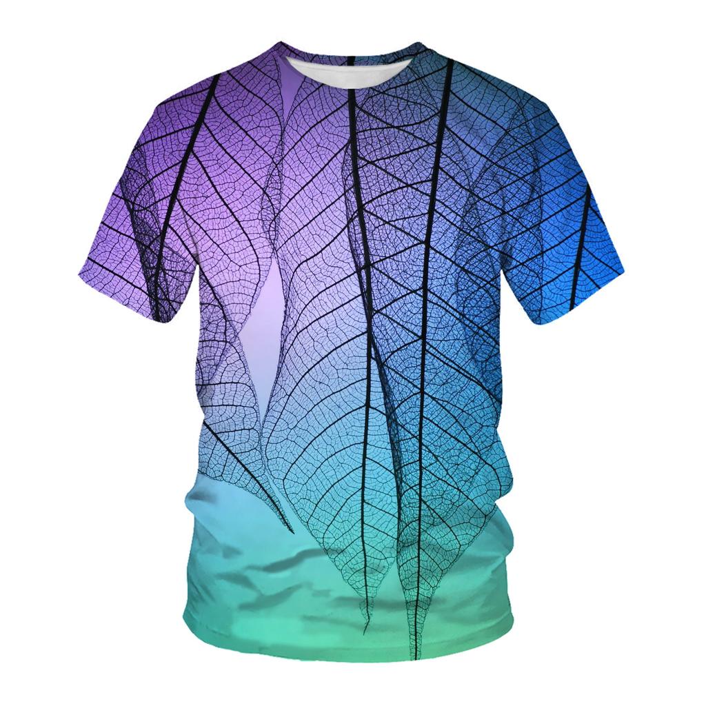 Summer Men's 3D Printed Crew Neck T-Shirt Fashion Versatile Trend Casual Breathable