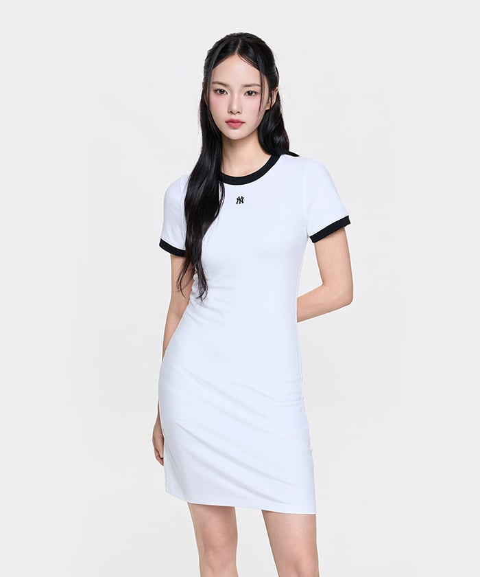 Emelbi Women'S Basic Ringer Dress Ny (White) (Type A)