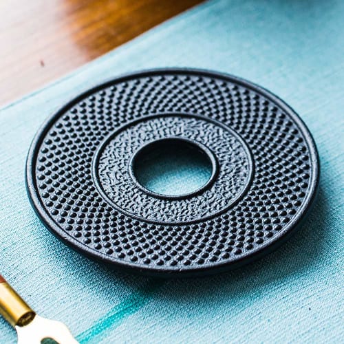 HwaGui Ironware Trivet, Kettle Holder, Cast Iron Pot Holder, Teapot Holder, Bottle Holder, Cookware, Ironware (Round)
