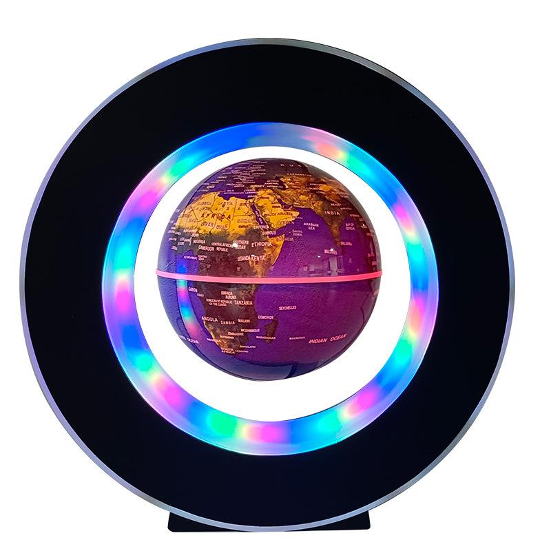 European Style Magnetic Levitation Globe: Self-Rotating, Light-Up Office Desk Ornament - Perfect Creative Business Gift
