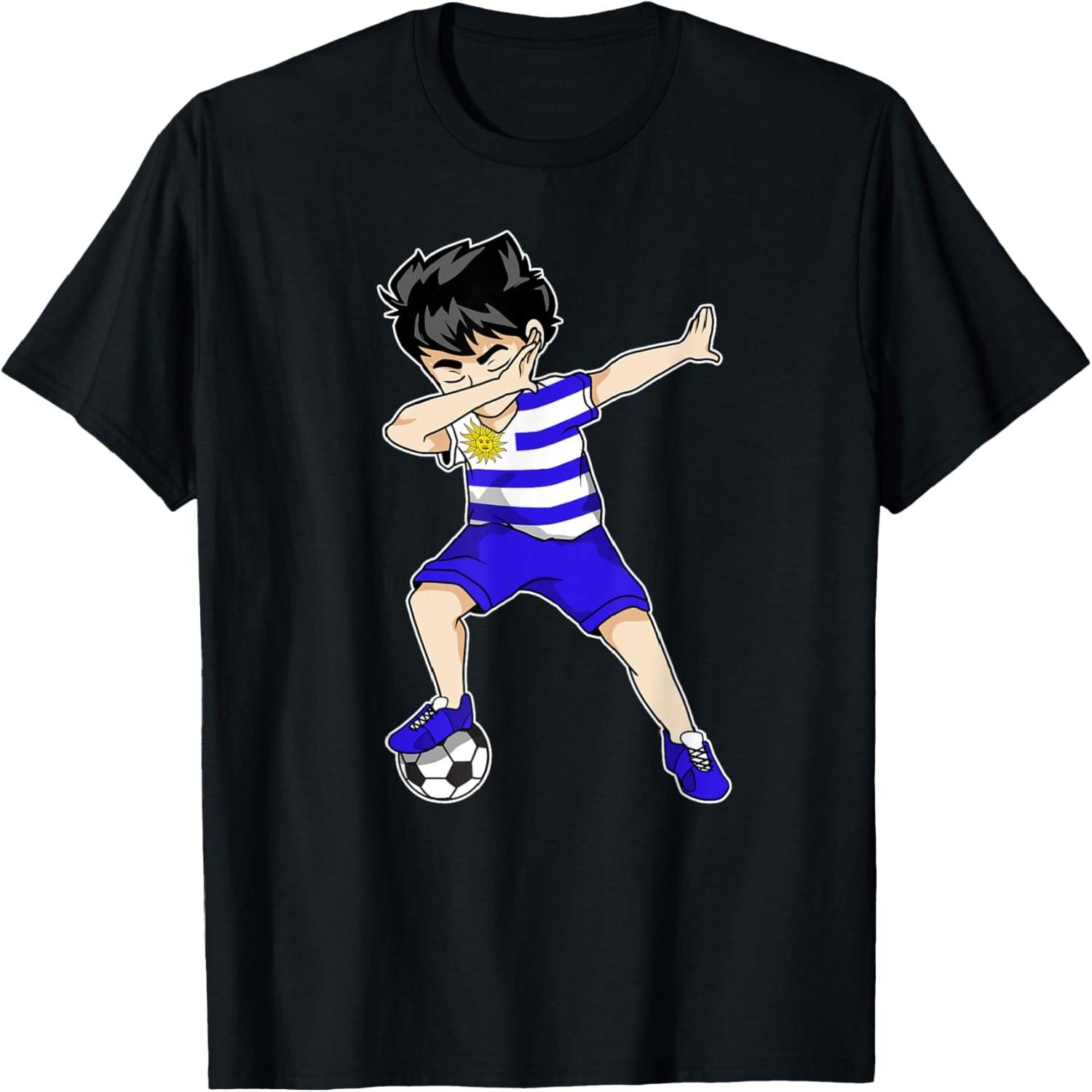 Dabbing Soccer Boy Uruguay Football - Uruguayan Gift T-Shirt S