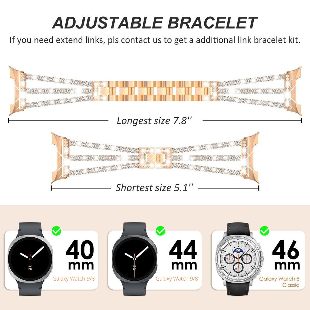 Diamantarmband für Samsung Galaxy Watch8/9 44mm 40mm Luxuriöses Metallarmband für Damen für Samsung Galaxy 8 Classic 46mm Correa