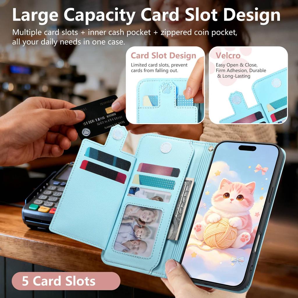 Cute Zipper Crossbody Case for Xiaomi 13 14 15T Pro 15 17 Ultra 17 Pro Max 17T 11 Lite with Card Holder Wrist Strap Lanyard