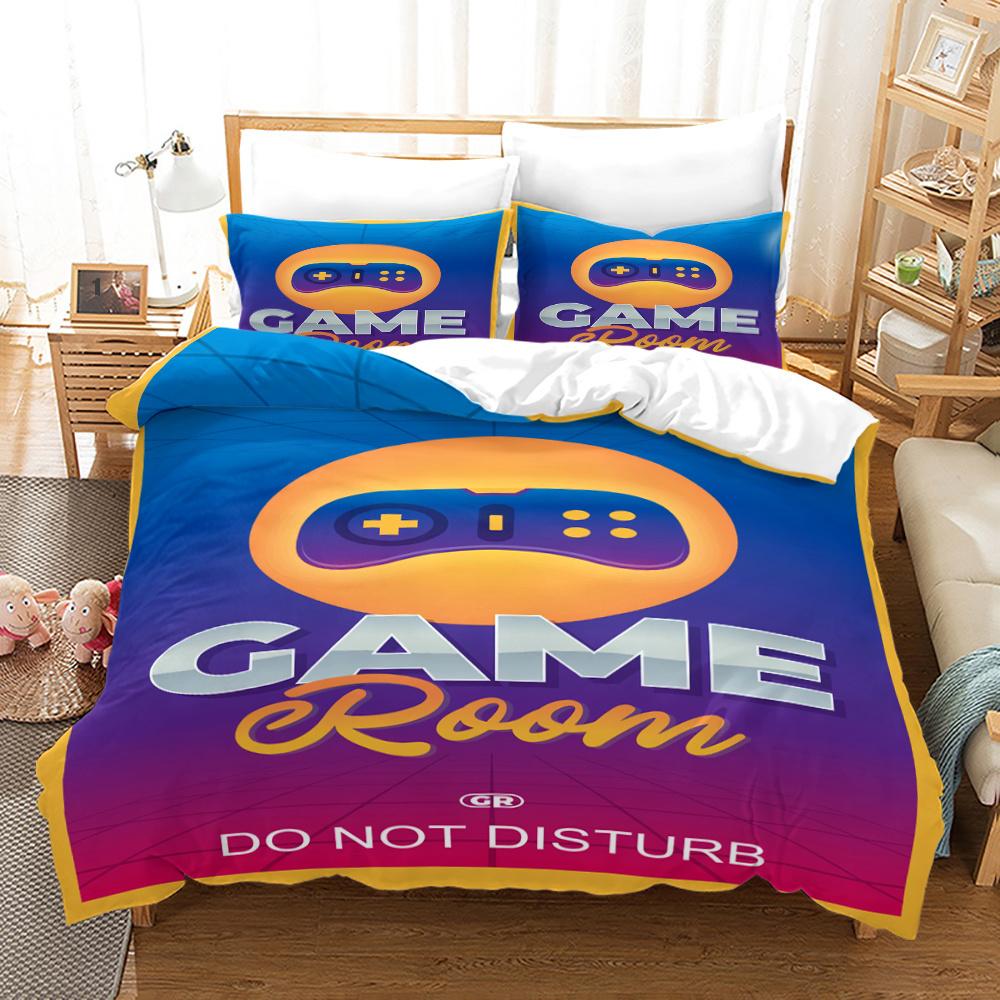 Herní povlečení na přikrývku Sada Dekorace herního pokoje pro kluky Děti Náctileté Videohry Jednolůžková ložní souprava Přehoz s gamepadem Dekor Domov