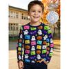 Kids Crew Neck Long Sleeve T‑Shirt, Cartoon Animal 3D Print Casual Loose Halloween Party Daily Wear Tops for Children