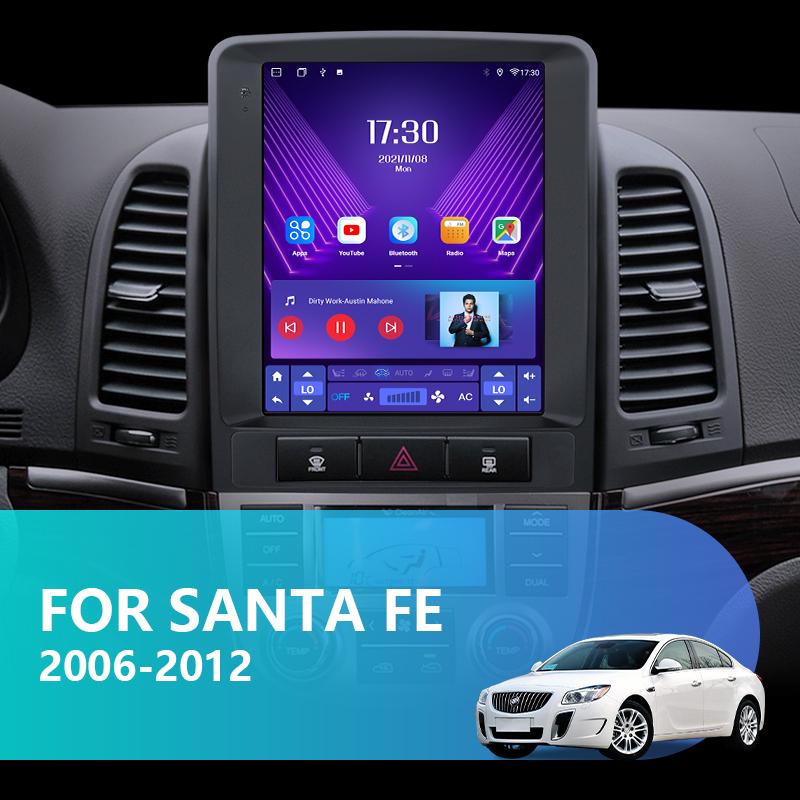 9.7" 2 Din Android 12 Car Radio For Hyundai Santa Fe 2 2006-2012 Multimedia Video Player GPS 4G Carplay Auto Stereo RDS DSP DVD