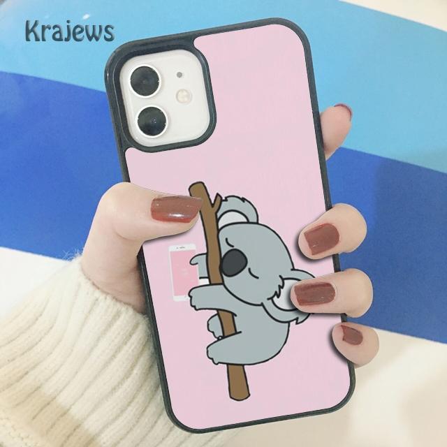 Krajews Animal sleeping koala Soft Phone Case Cover For iPhone 17 Air 16 15 14 plus 11 12 13 pro max coque Shell Fundas