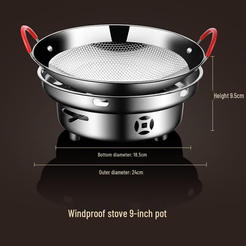Aibofei Portable Stainless Steel Alcohol Stove & Hot Pot Cookware