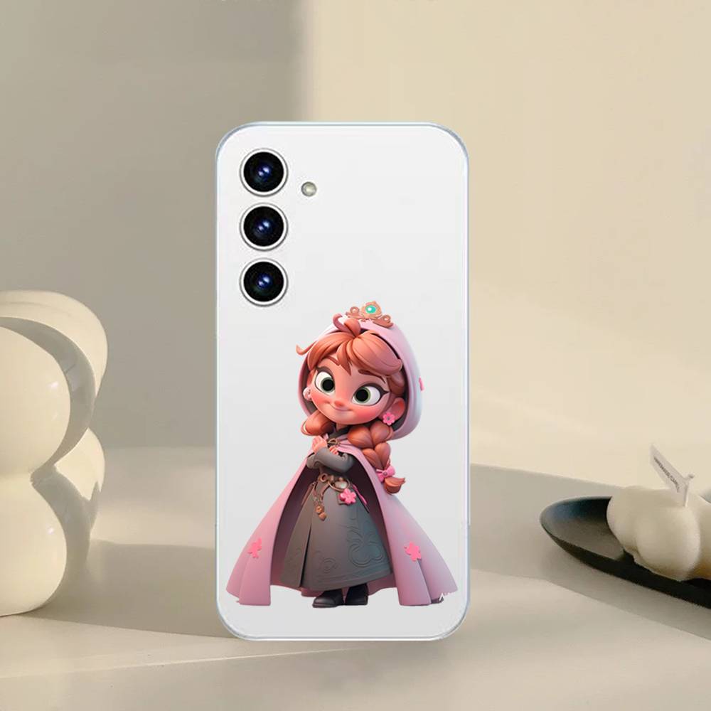 Cute Princess Phone Case For Samsung Galaxy S21 S22 S23 S24 S25ULTRA FE Ultra Plus5G A52S Transparent Cover