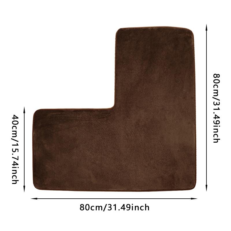 Bathroom Absorbent Foot Mat Shower Room L-Shaped Furry Flannel Bathroom Floor Mat Thick Nonslip Bathroom Mat Toilet Entrance Mat