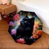 0106 Floral Black Cat  pattern, automatic folding umbrella, portable and foldable design, 8 ribs, a Christmas or birthday gift.