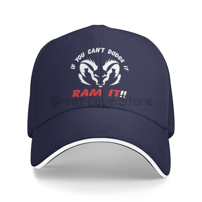 

If You Can`T Dodge It Ram It Print Sandwich Baseball Cap Summer Sun Protector Hat Uunisex Adjustable Snapback Caps Dad Hats Adjustable