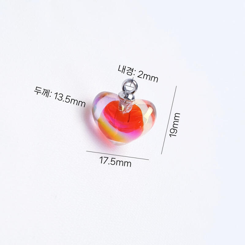 AB Aurora Color Point Heart Pendant Accessory