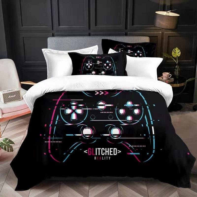 Gamer Bedding Sets For Boys Gaming Duvet Cover Set Queen Video Games Comforter Cover,Playstation Designs Bed Set For Teen Boys