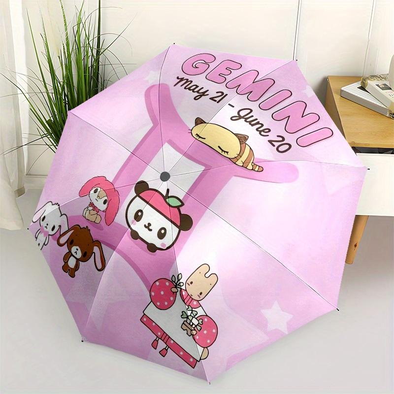 

1pc Gemini Zodiac Sanrio Characters Umbrella with Plastic Handle,Suitable for All Seasons Home Travel Outdoor UmbrellaSanlio480