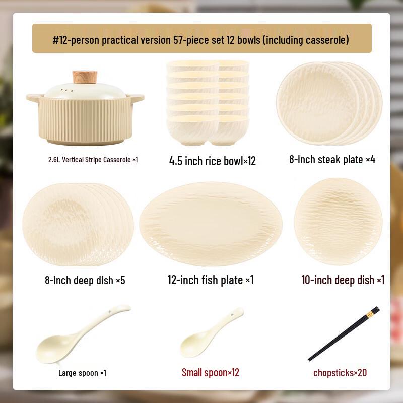 

Mo De Lan Ka 57-Piece Ceramic Dinnerware Set