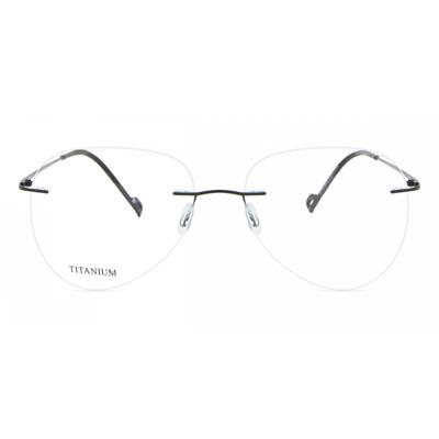 Rimless Oval Shiny Black SmaRtbuy Collection Hani Rt 010 C4 Fashion Unisex Eyeglasses