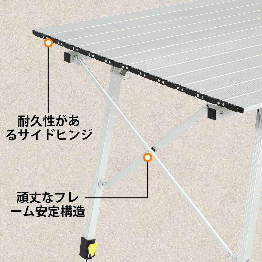 Timber Ridge Outdoor Table Folding Height Adjustable Load Capacity 30kg Aluminum Roll Table with Storage Bag Compact for Camping Weight