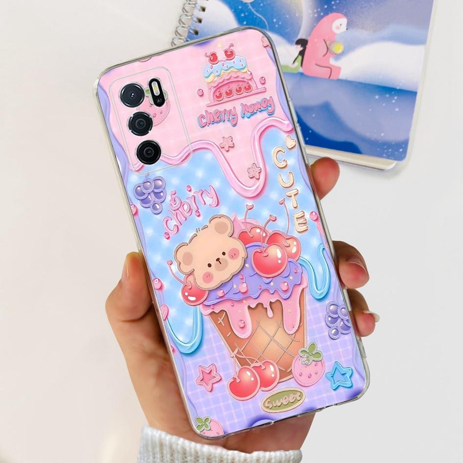 For OPPO A54S Case CPH2273 Back Cover Luxury Marble Cartoon Soft Silicone Phone Case For OPPO A16 CPH2269 A16S CPH2271 Funda New