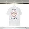 280g Double Yarn Cotton T-Shirt Couples Casablanca Castle Print Short Sleeve Round Neck Loose Fit
