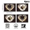 1/2/4-piece Linen Set, Simple Black Placemats, 12x18 Inch Linen Rectangular Placemats, Heart-shaped Design, Home Décor.