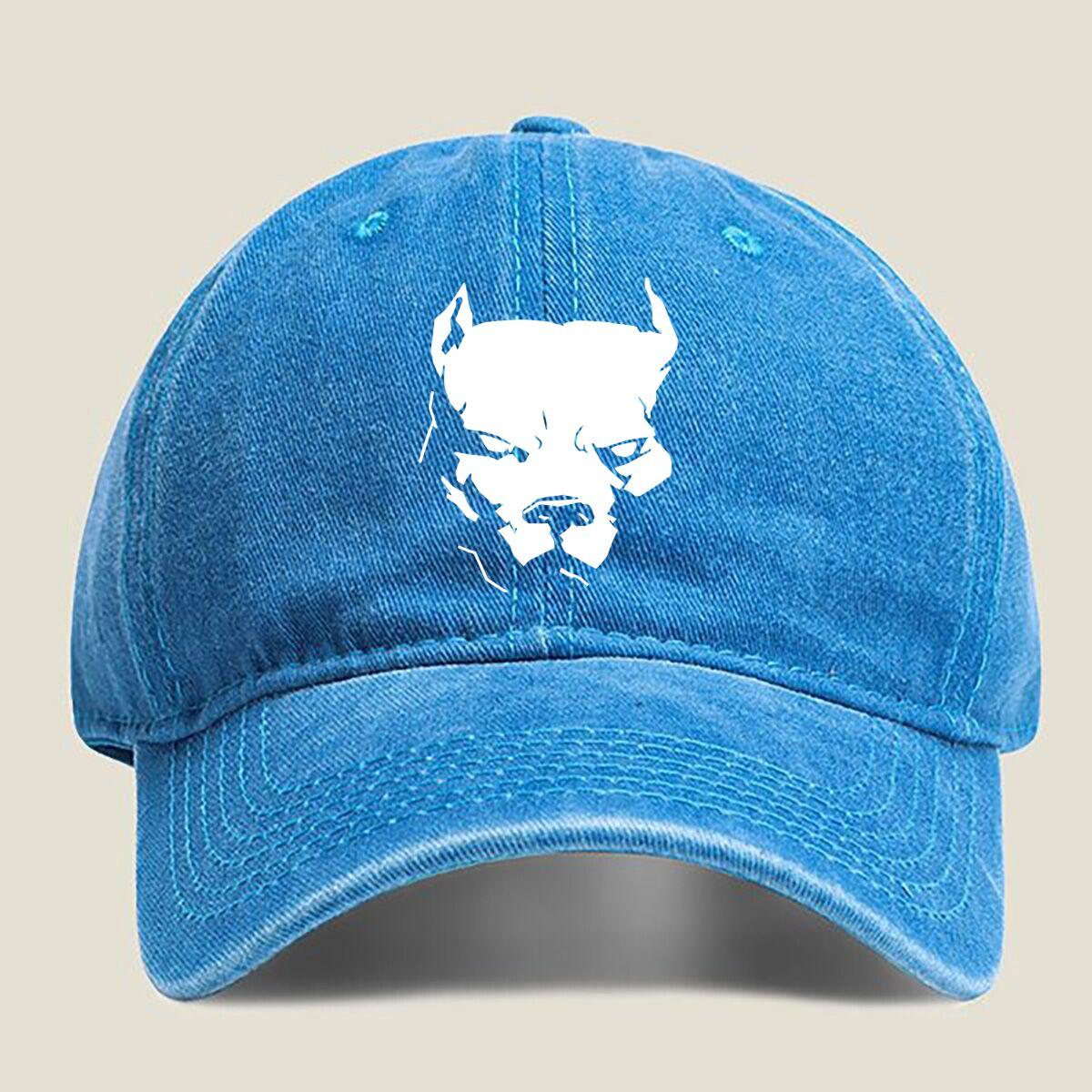 

Devilish Face Silhouette Fashion Washed Baseball Cap Hat Outdoor Activities One Size озеро синього кольору
