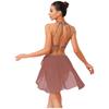 Womens Worship Dance Costume Long Sleeve Design Asymmetrical Hem Dress Contrast Color Wide Leg Pants Set