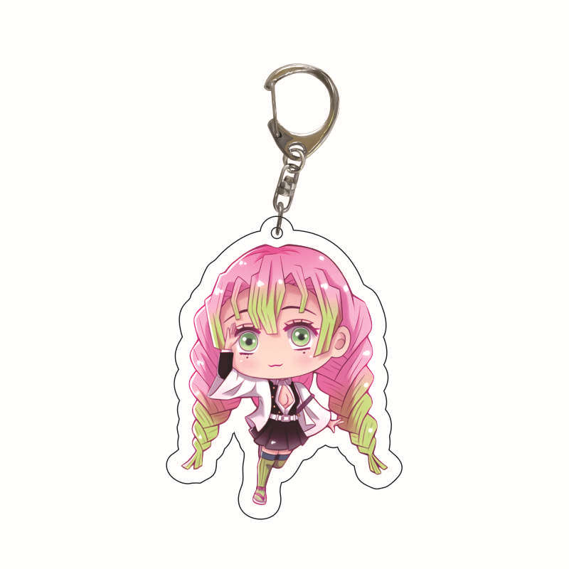 Acrylic Anime Keychain Kamado Tanjiro Nezuko Agatsuma Zenitsu Student Bag Charm Pendant Cosplay Accessories Gift