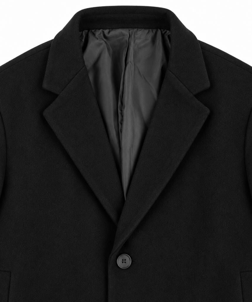 GRAYBLVD Lowell Woolblend Single Long Coat (Black)
