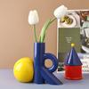 Ceramic Vase OK Letters Cartoon Abstract Cut-out Flower Vase Flower Arrangement Accessories Ceramic Handicraft Ornaments