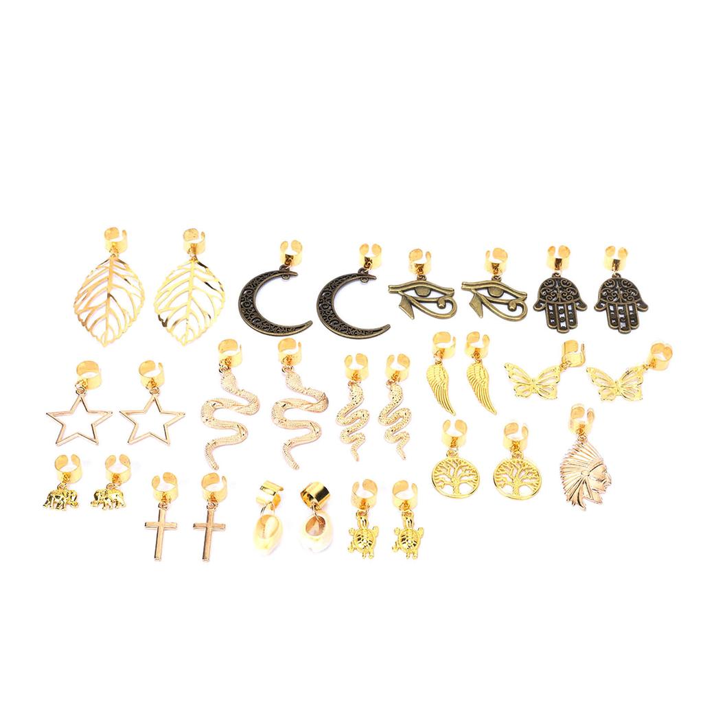 29pcs Dreadlocks Jewelry Wrapped Braids Hair Dirty Braid Jewelry Pendants for Hair Decoration