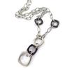 Les Trésors De Lily [K5898] - Silver-black 'Choreography' Steel Necklace - 5x1. 6cm