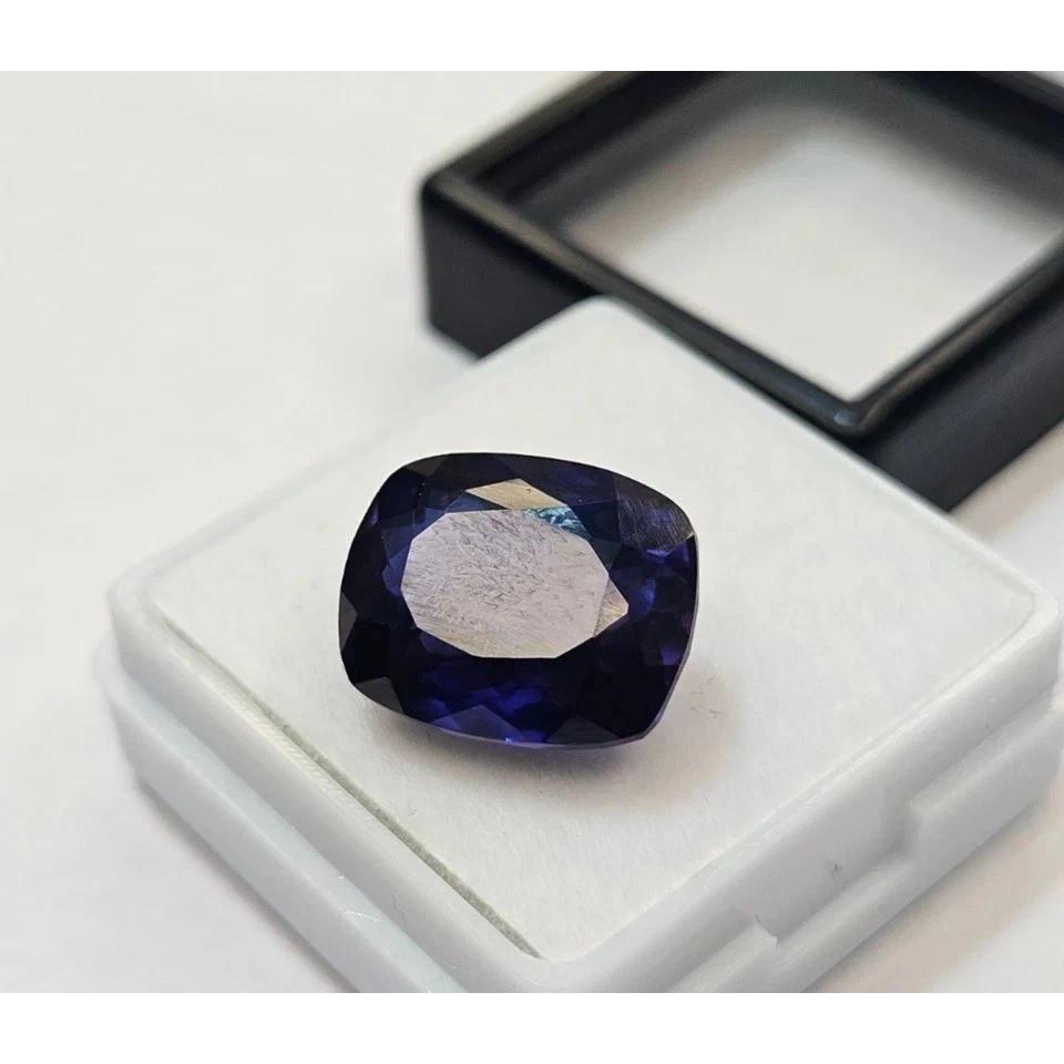 Blue Tanzanite & Stud Making 12+ Ct Cushion Cut Certified Fabulous Gemstone