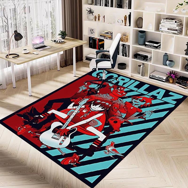 1ks Koberec Gorillaz, Kancelářský koberec Venkovní rohožka Domácí dekorace Plošný koberec Festival